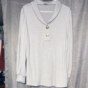 Women's Gray Button-Up Top